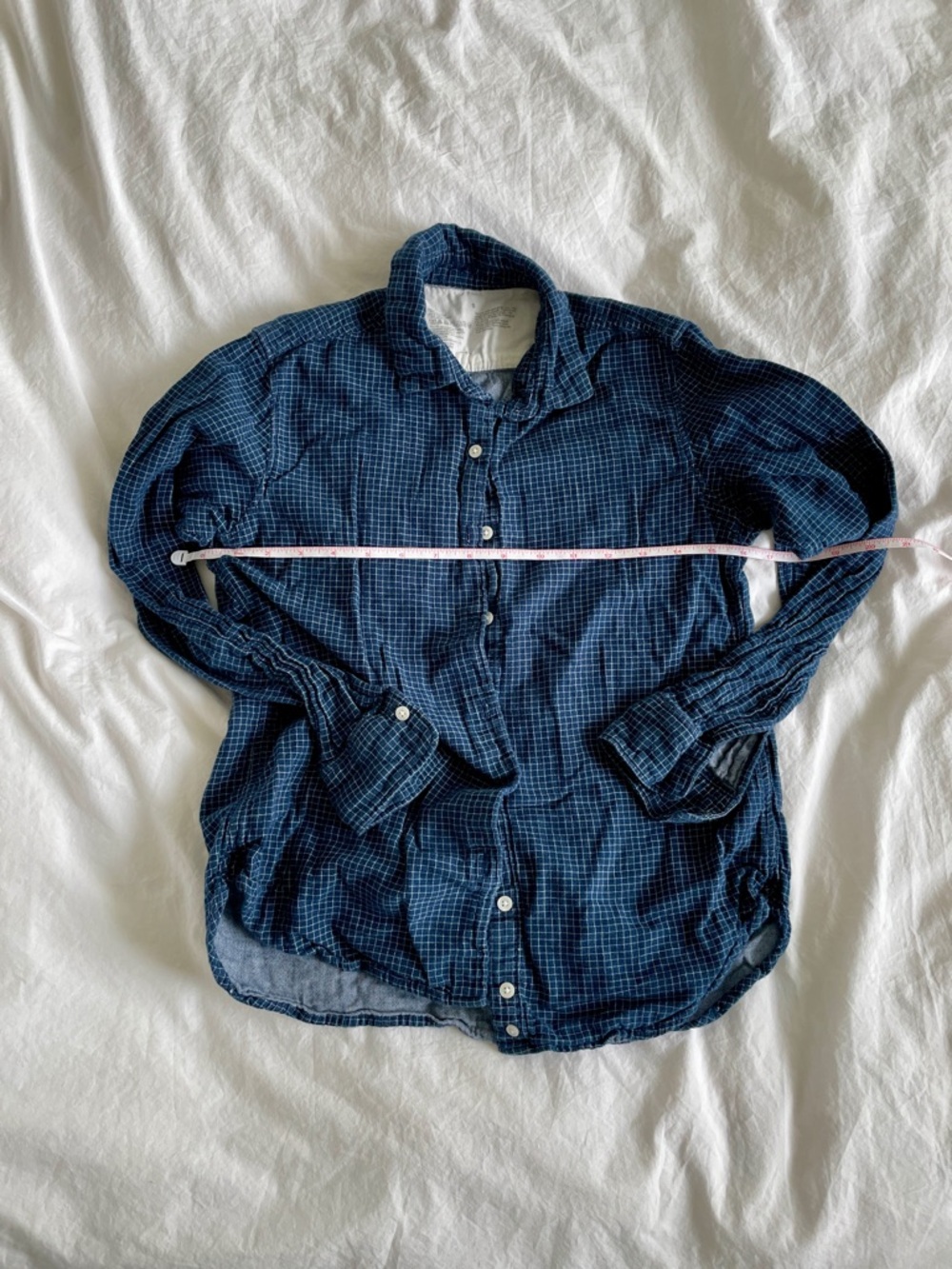 MUJI 100% Cotton Navy Check Shirt